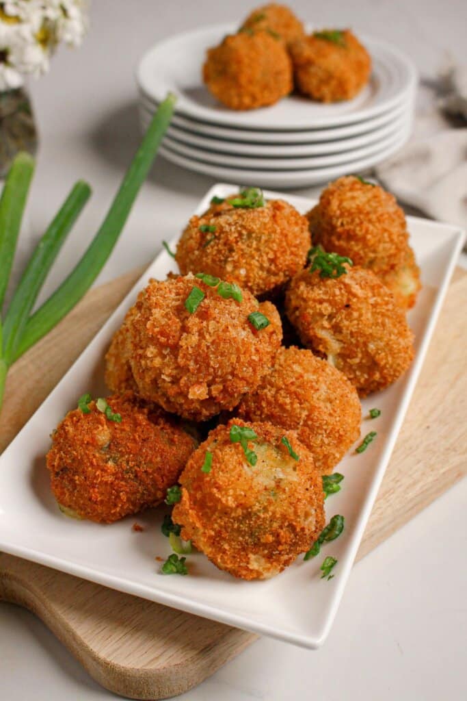 Copycat rattlesnake bites on a white plate.