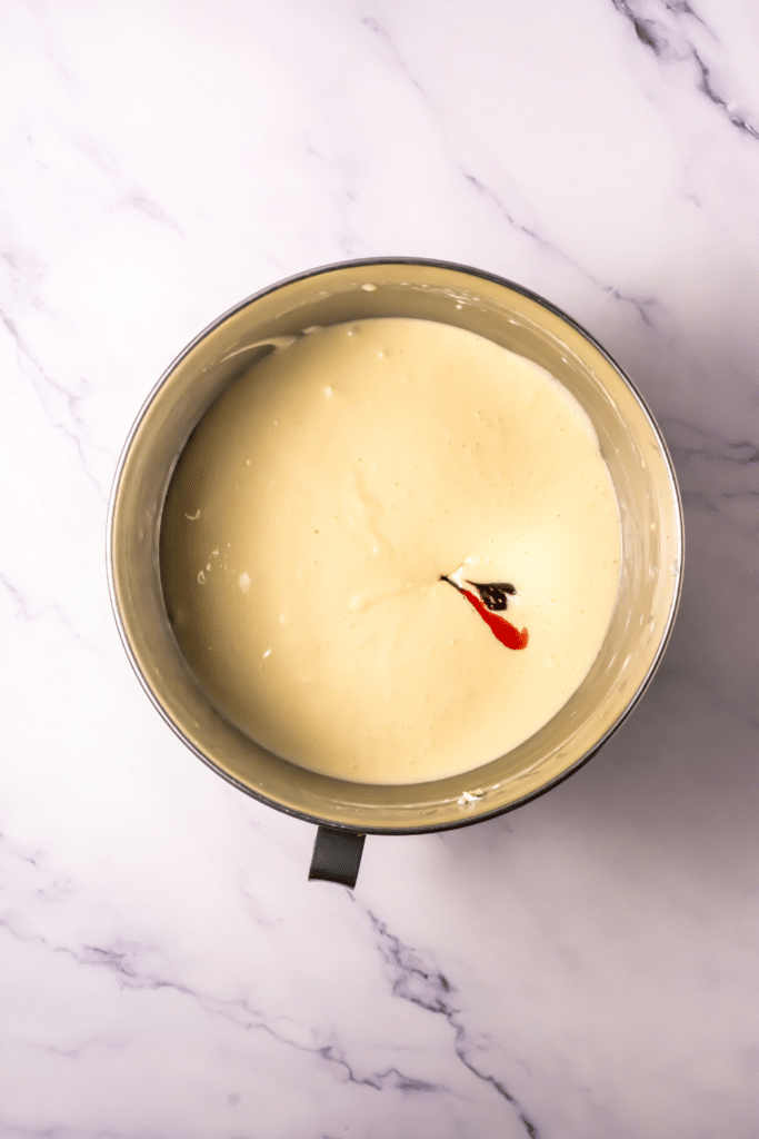 Add eggs and vanilla and mix