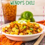 White bowl full of wendy's chili.
