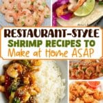 Collage of shrimp recipes.