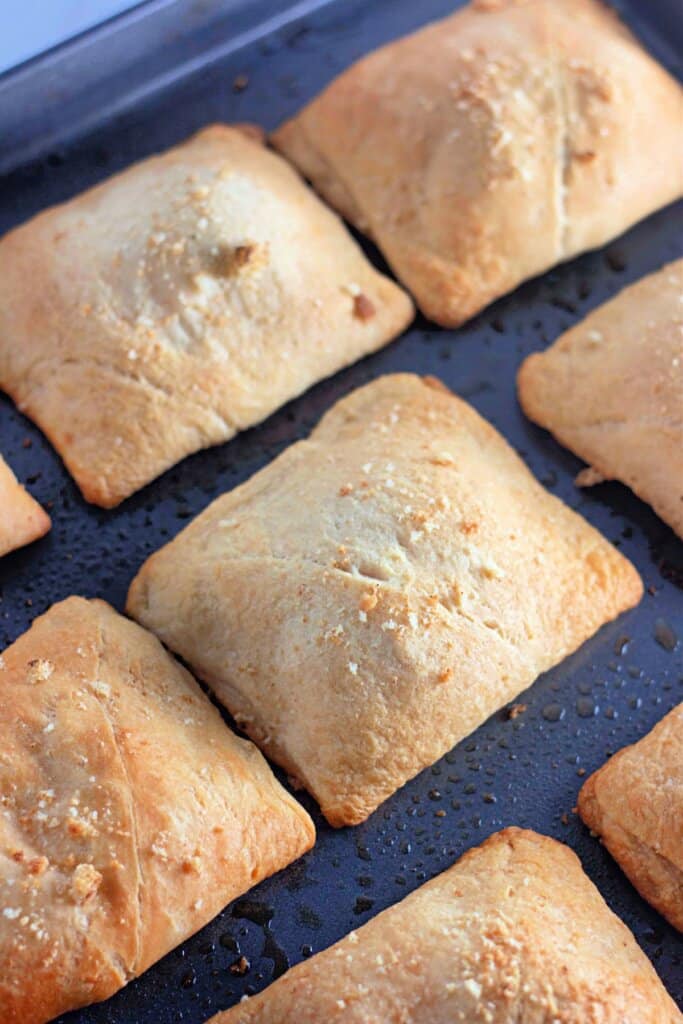 Baked dough on a baking sheet.