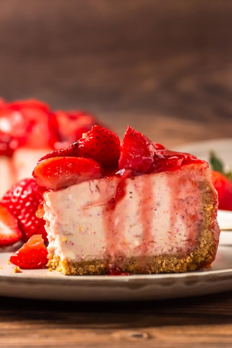 slice of cheesecake on a plate