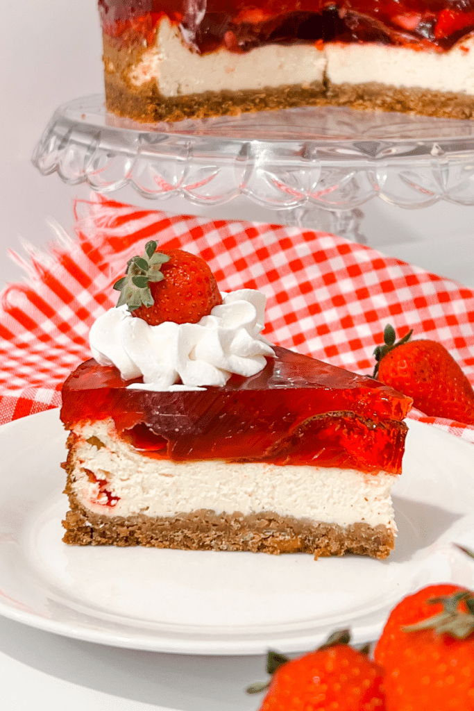 piece of cheesecake on a white plate