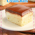 Boston cream bar on a small plate.