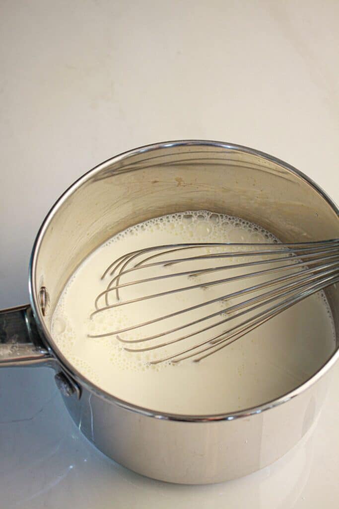 Half and half in a saucepan.