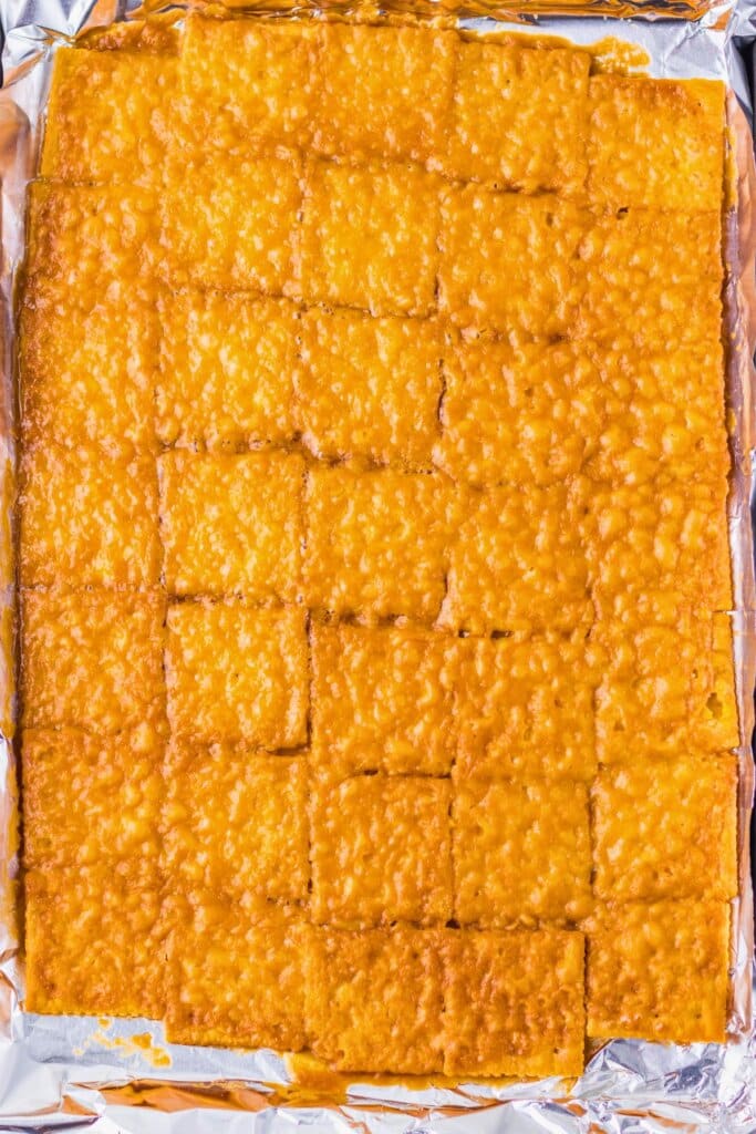 Toffee on top of crackers.