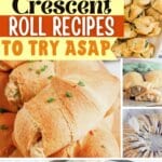 Collage of crescent roll recipes.