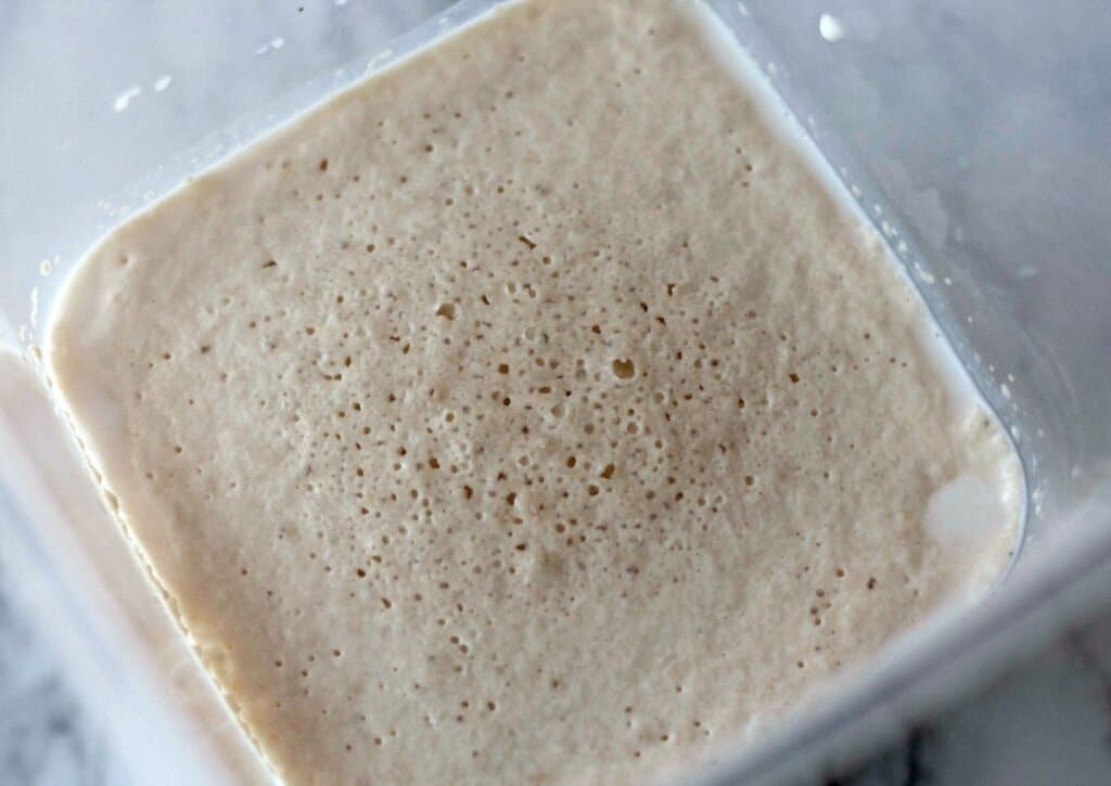 Yeast blooming in a bowl.